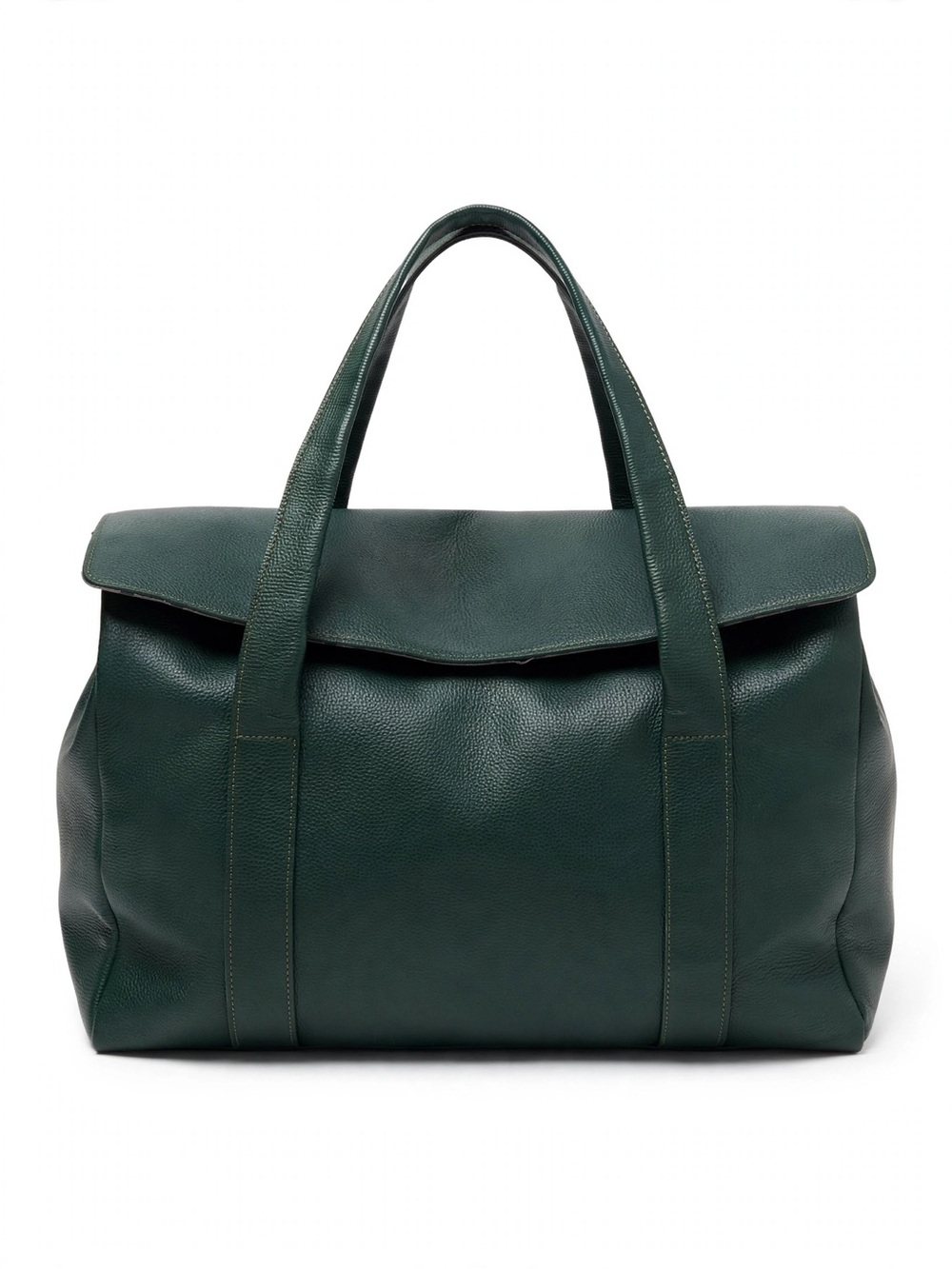 Pulicati Dark Green Leather Weekend Tote/Bag/Luggage Made in Italy